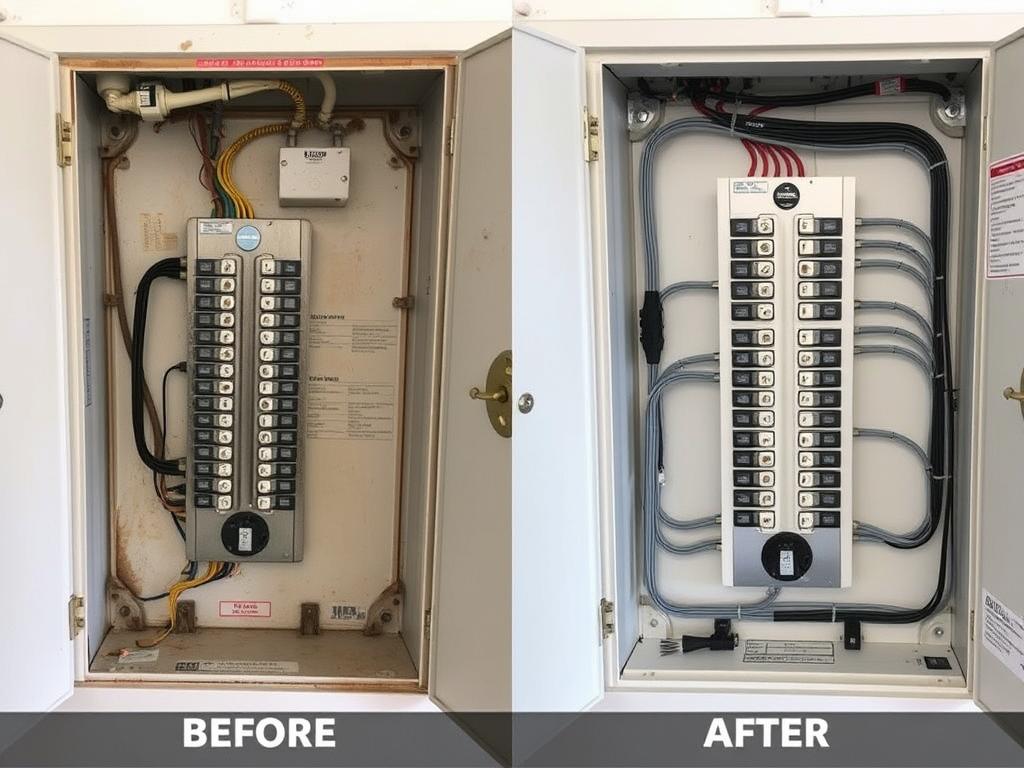 Before and after switchboard upgrade in Melbourne home Before and after switchboard upgrade in Melbourne home