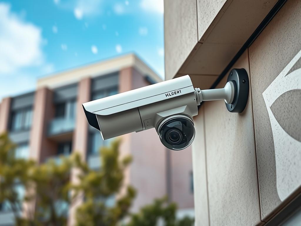 Bullet CCTV camera on Melbourne building exterior Bullet CCTV camera on Melbourne building exterior