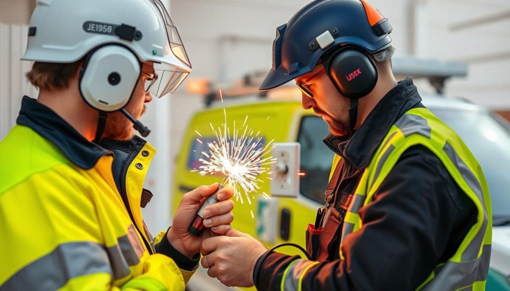 Emergency electrical service technician repairing a faulty powerpoint in Melbourne
