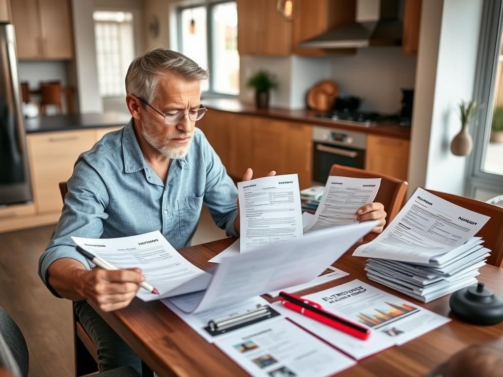 Homeowner reviewing quotes from multiple electrical contractors in Melbourne Homeowner reviewing quotes from multiple electrical contractors in Melbourne