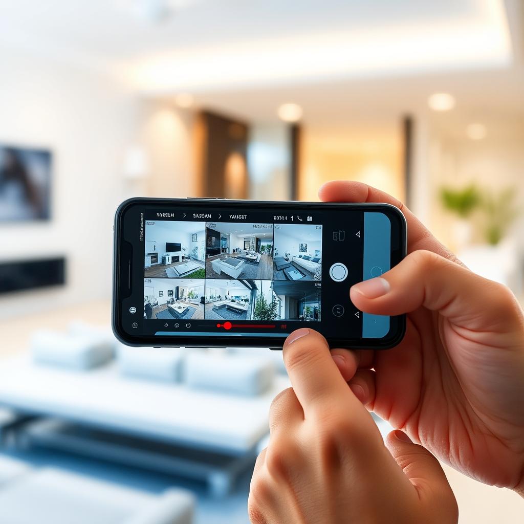 Remote monitoring of CCTV footage on smartphone Remote monitoring of CCTV footage on smartphone