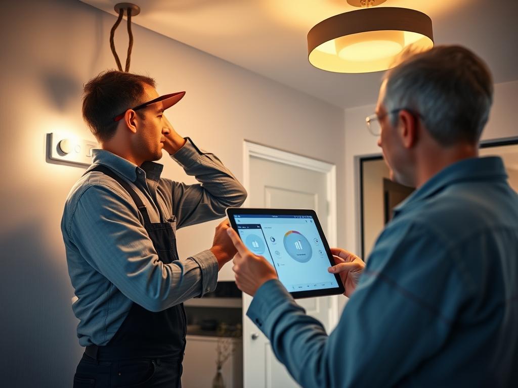 Smart lighting system being installed by a Melbourne electrician showing app control